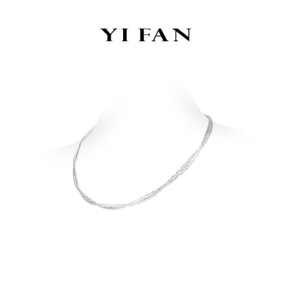 Minimalist collection: Modern "Silver Dazzling Crack Hammer " unique Double layered Necklace