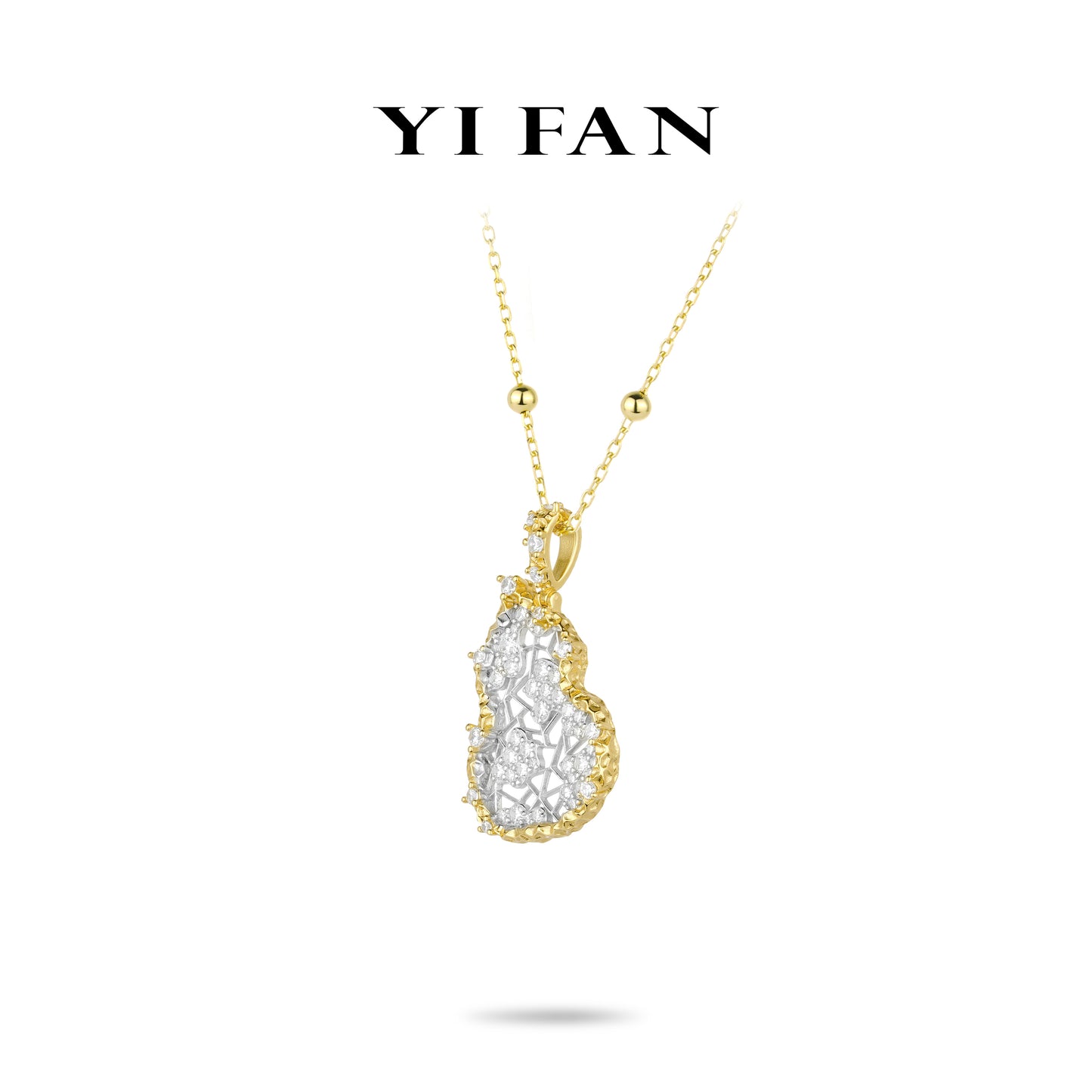 Christmas 2024 collection: Modern "Golden 2-tone Lace Treasure Gourd" exquisite Hulu Pendant/Necklace (Unisex)