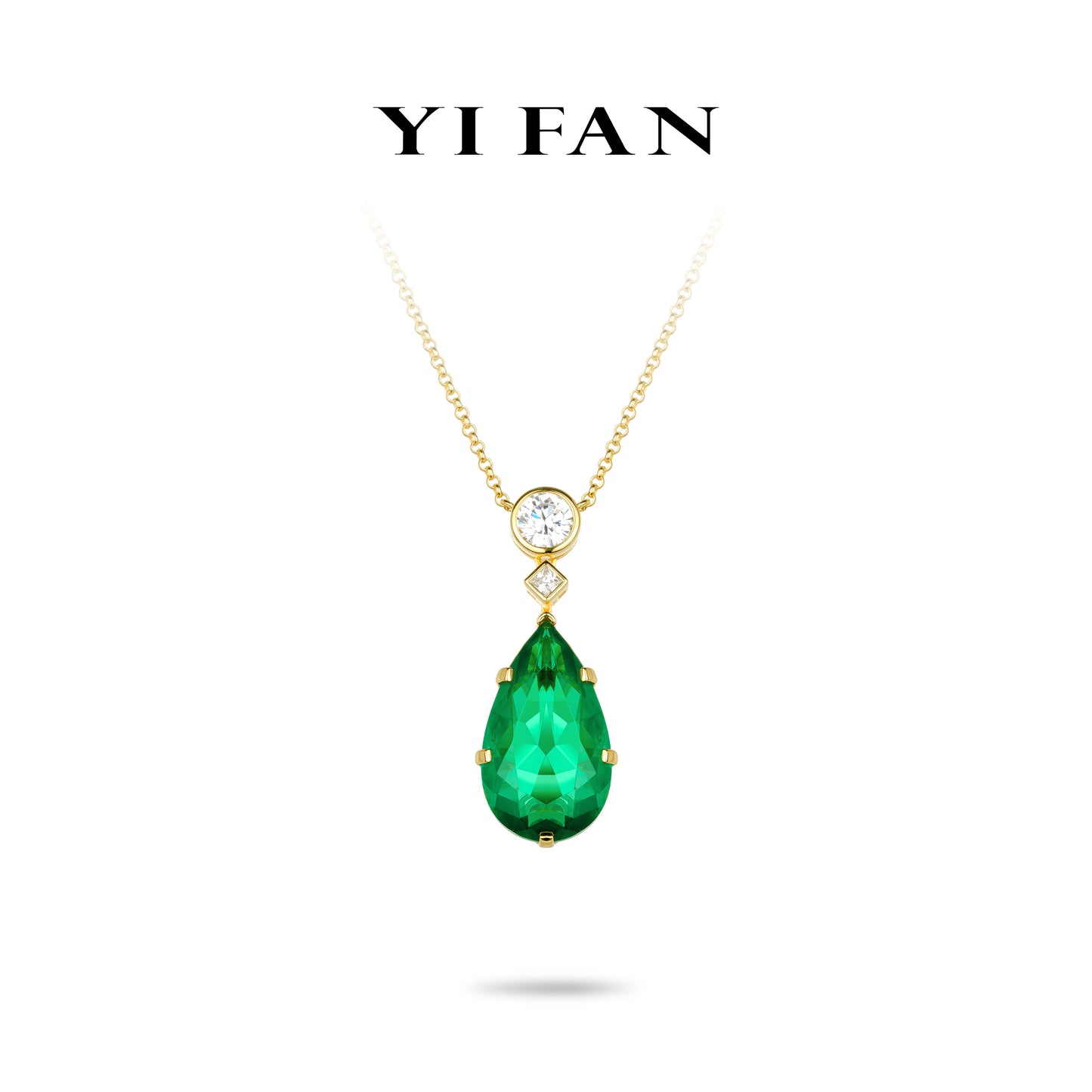 Emerald Color collection: Modern "Golden Green Drop of Vitality" exquisite Pendant/Necklace