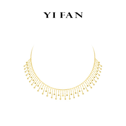 Minimalist collection: Modern "Golden Fireworks" Unique Tassel Necklace