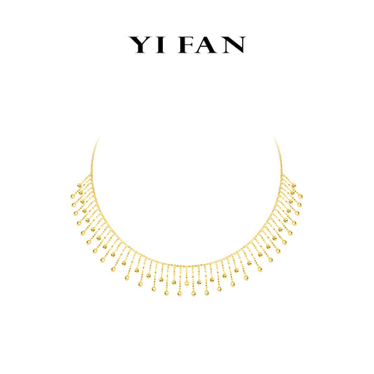 Minimalist collection: Modern "Golden Fireworks" Unique Tassel Necklace