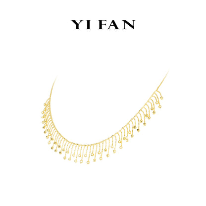 Minimalist collection: Modern "Golden Fireworks" Unique Tassel Necklace