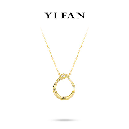 Welfare Exclusive Animal collection: Modern "Golden Dazzling Coiled Serpent" detailed Pendant/Necklace