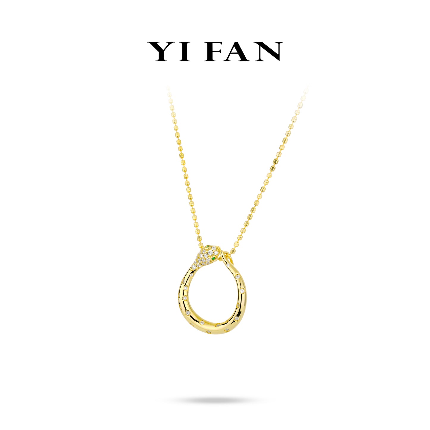 Welfare Exclusive Animal collection: Modern "Golden Dazzling Coiled Serpent" detailed Pendant/Necklace