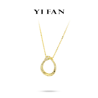 Welfare Exclusive Animal collection: Modern "Golden Dazzling Coiled Serpent" detailed Pendant/Necklace