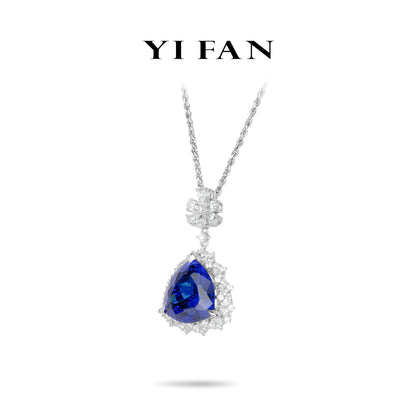 Sapphire Color collection: Modern "Heart of the ocean" Blue triangle exquisite Pendant/Necklace