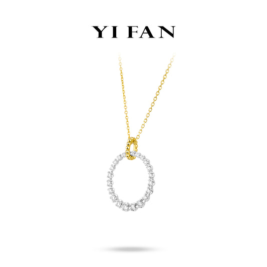 Wedding collection: Modern "Gradient Stars" detailed Golden Hoop Necklace (Big size)