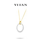 Wedding collection: Modern "Gradient Stars" detailed Golden Hoop Necklace (Big size)