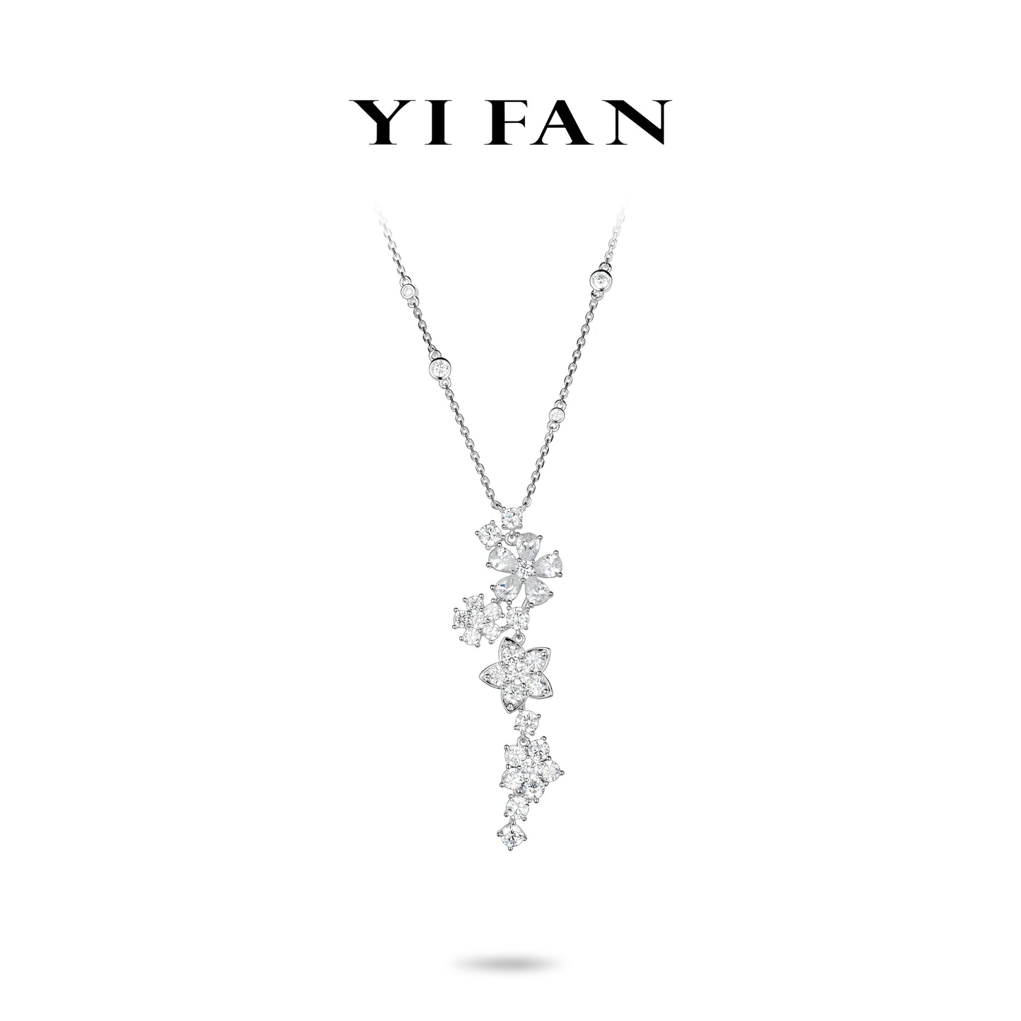 Wedding Collection: Modern "Spring of Hope" delicate Flowers Pendant/Necklace