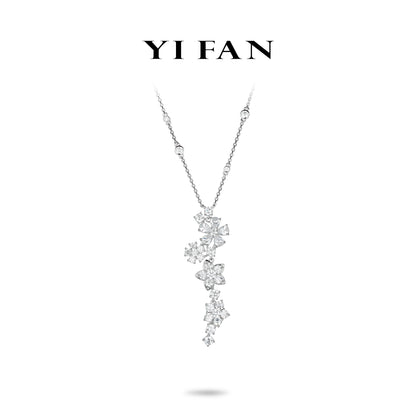 Wedding Collection: Modern "Spring of Hope" delicate Flowers Pendant/Necklace