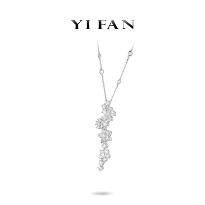 Wedding Collection: Modern "Spring of Hope" delicate Flowers Pendant/Necklace