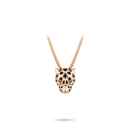 Animal collection: Luxury Multi-purpose "Champagne Golden Big Leopard" detailed Long Necklace  (Unisex)