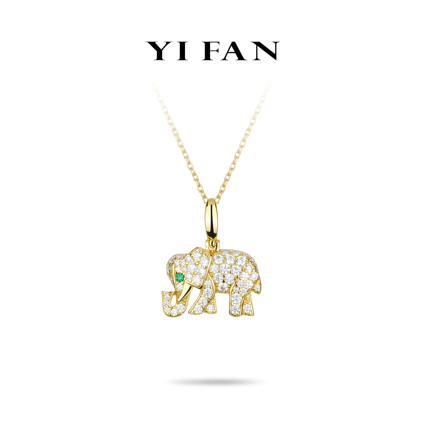 Animal collection: Modern "Golden Cute Elephant" delicate Pendant/Necklace