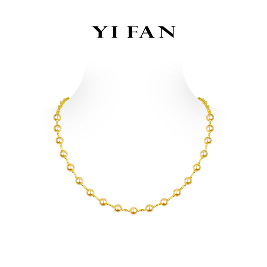 Limited High Jewelry collection: Modern "Legendary Golden Luminous Pearls" exquisite Necklace with unique Long Chain