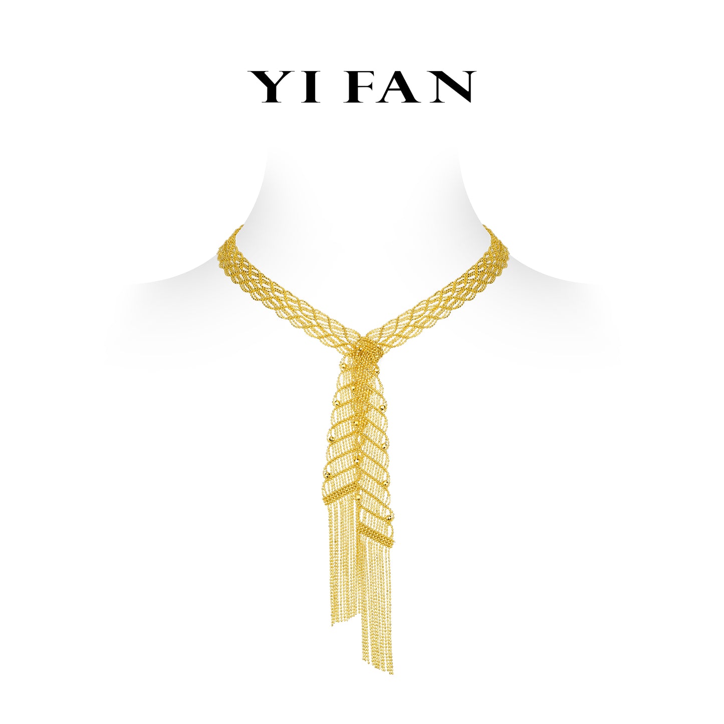 Pre-order High Jewelry collection: Luxury “Hand knitting Golden Wearable Scarf” detailed multi-purpose Necklace