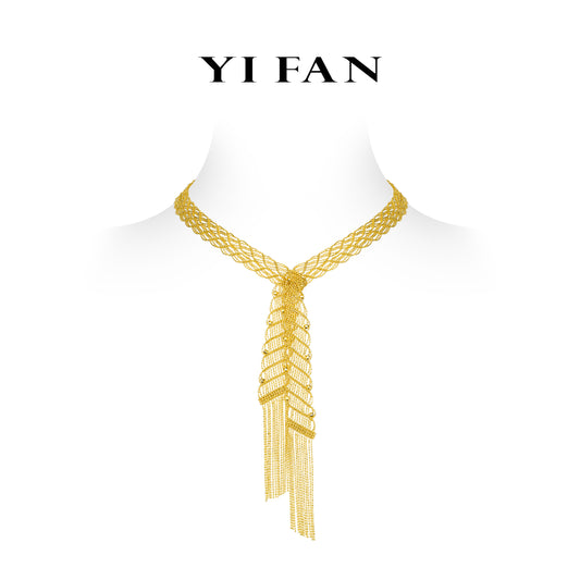 Pre-order High Jewelry collection: Luxury “Hand knitting Golden Wearable Scarf” detailed multi-purpose Necklace