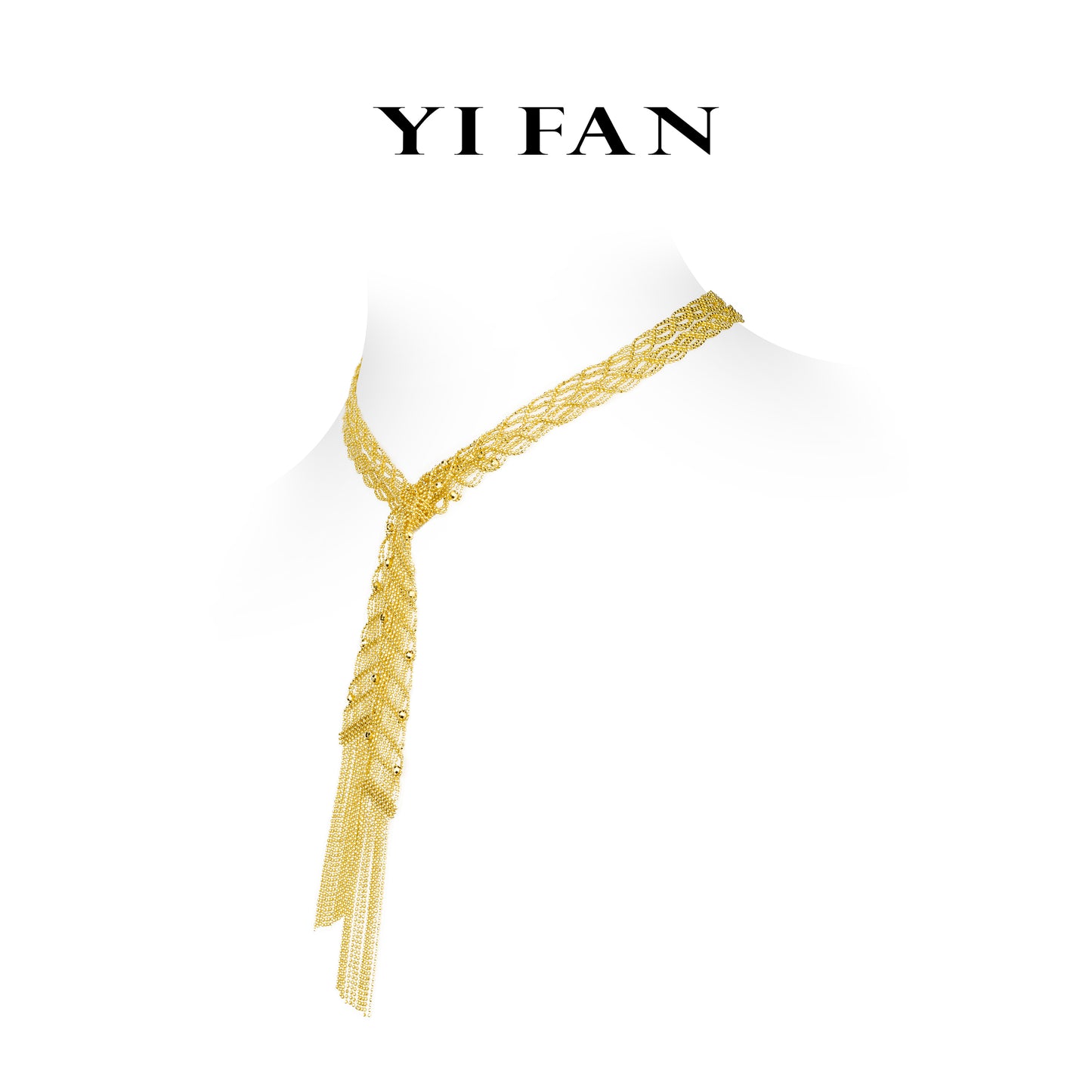Pre-order High Jewelry collection: Luxury “Hand knitting Golden Wearable Scarf” detailed multi-purpose Necklace