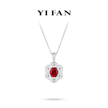 Ruby Color collection: Modern "Ancora Red Pigeon-Egg" detailed Pendant/Necklace