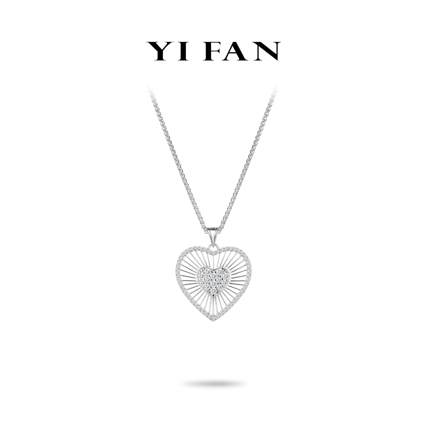 Romantic Heart Collection: Modern "Hollow lace Heart Sparkle" exquisite Pendant/Necklace