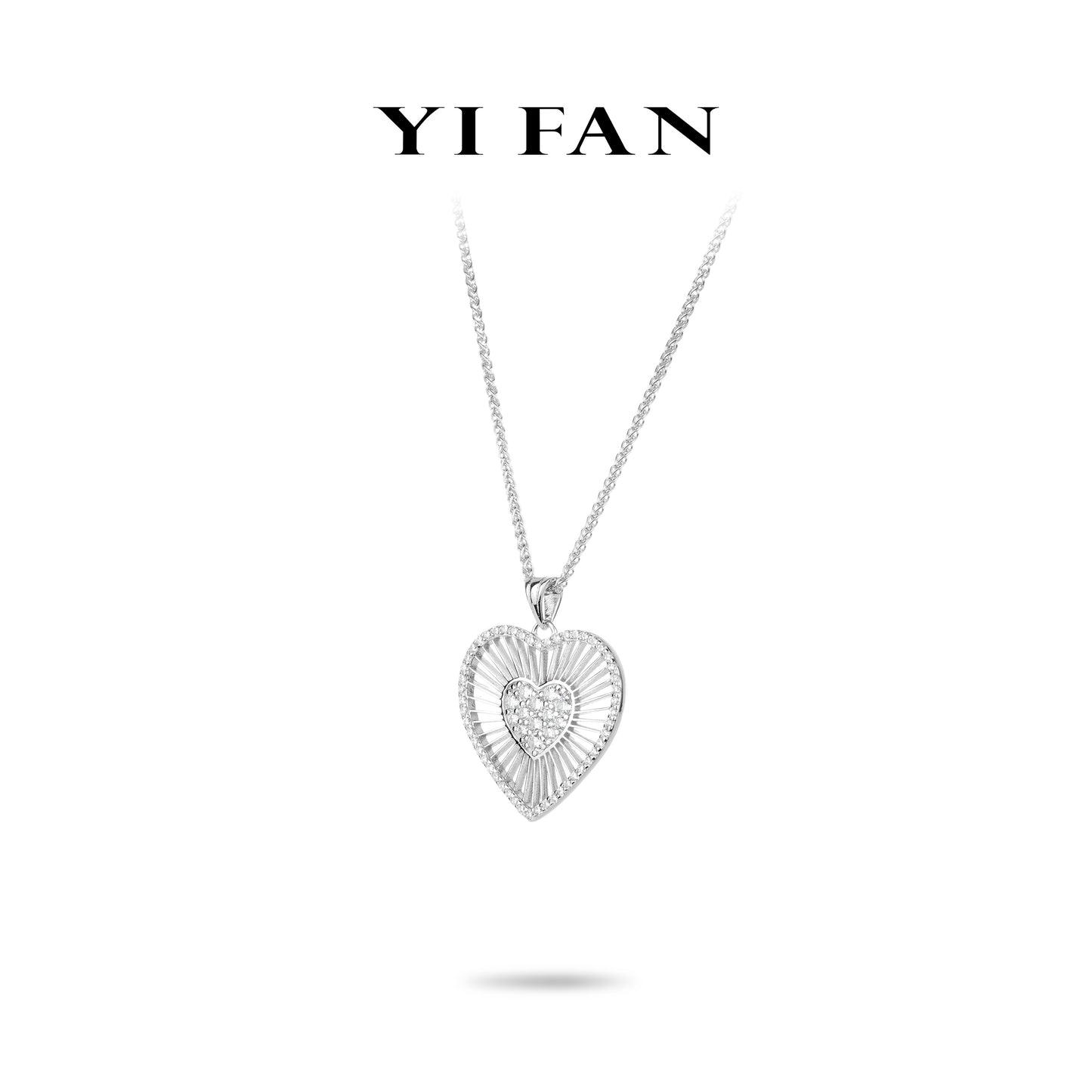 Romantic Heart Collection: Modern "Hollow lace Heart Sparkle" exquisite Pendant/Necklace