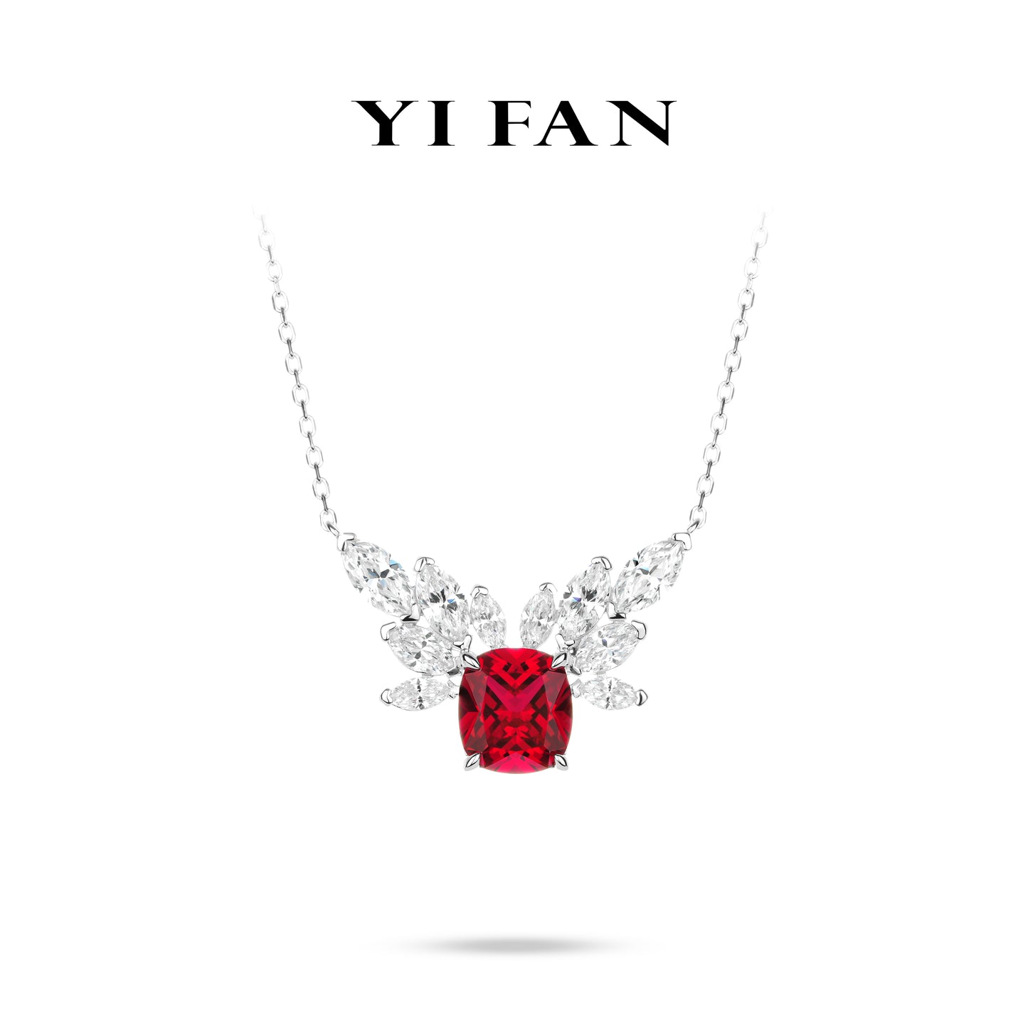 Ruby Color collection: Luxury "Angel's Wings on Flame" exquisite Necklace