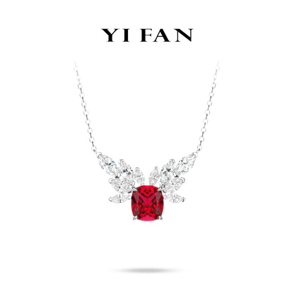 Ruby Color collection: Luxury "Angel's Wings on Flame" exquisite Necklace