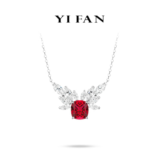 Ruby Color collection: Luxury "Angel's Wings on Flame" exquisite Necklace