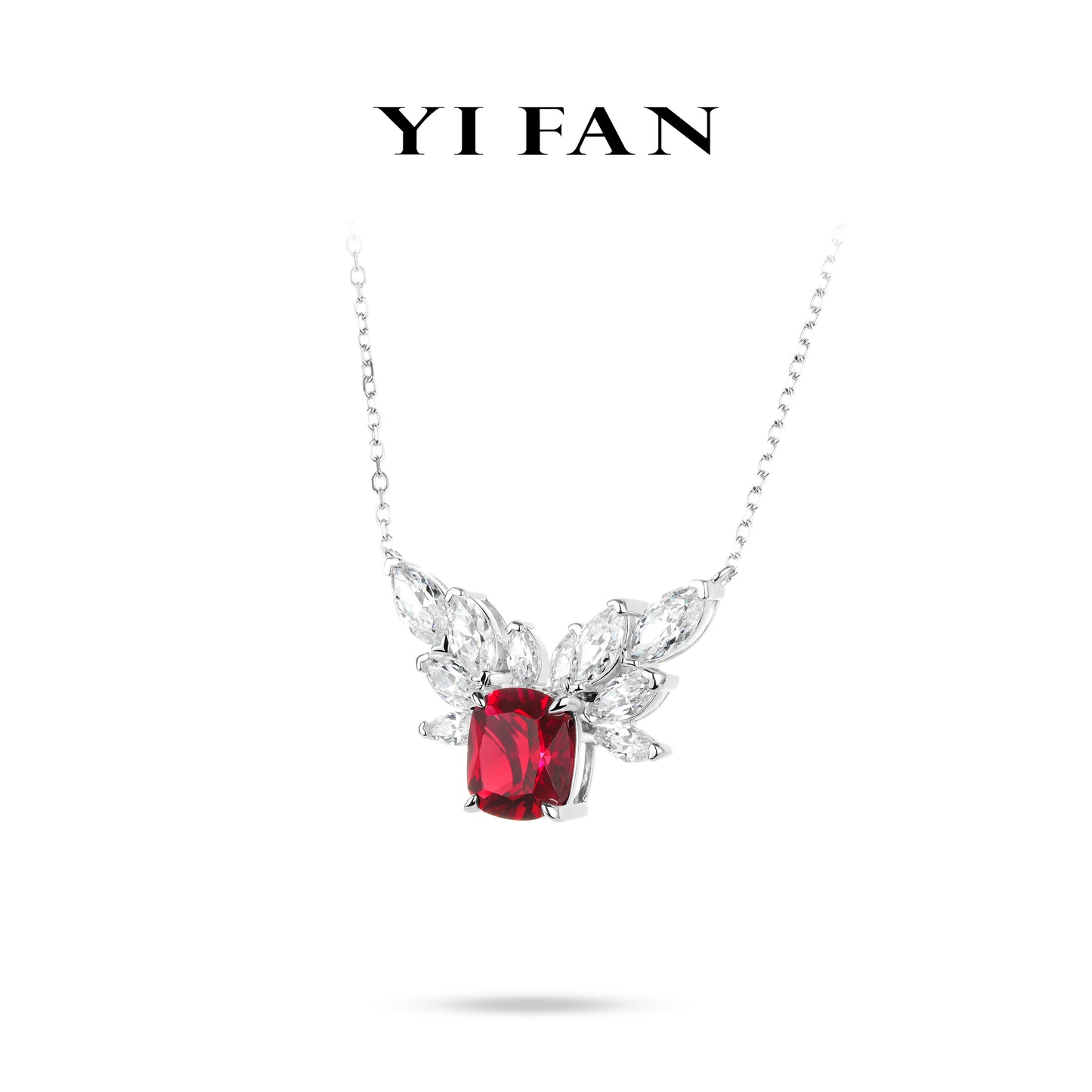 Ruby Color collection: Luxury "Angel's Wings on Flame" exquisite Necklace