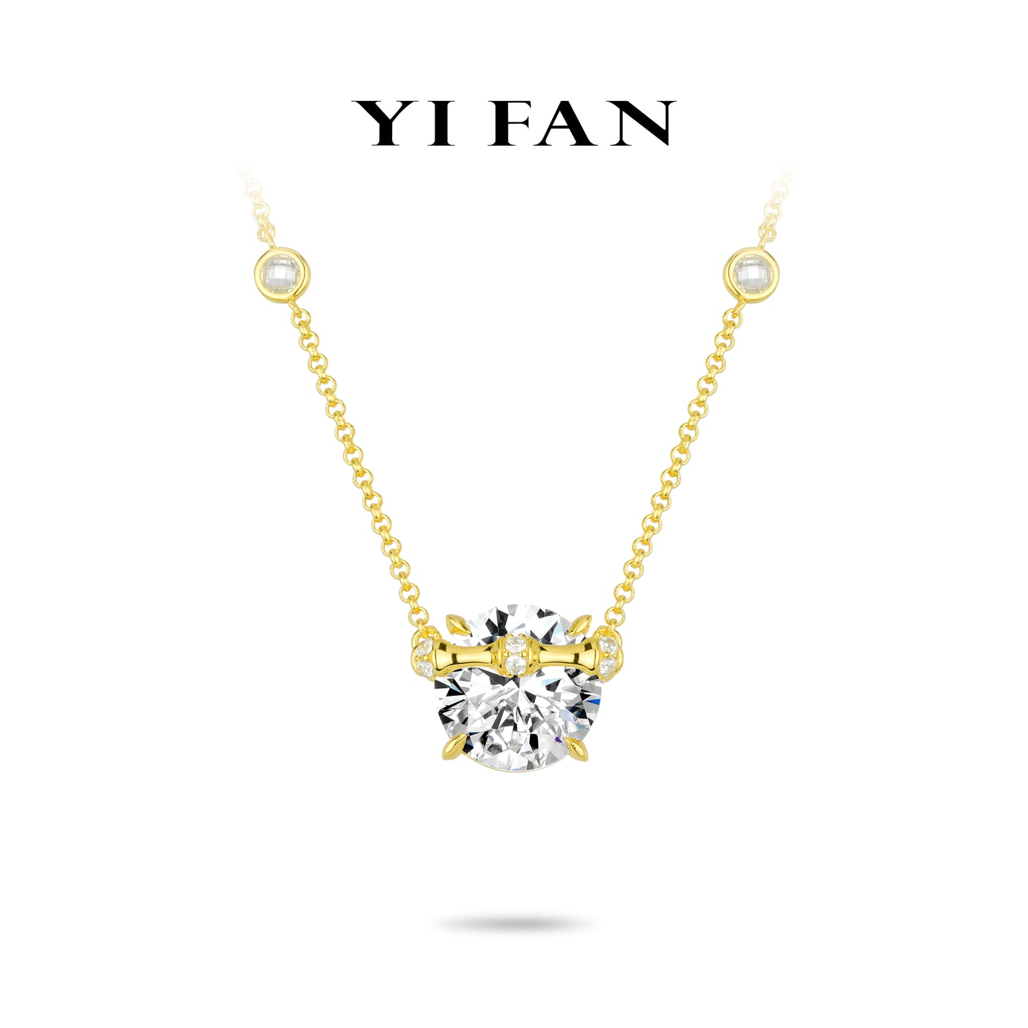 Ethereal Sparkle Collection: Glamorous "Golden Embrace Sparkle Bamboo Section" exquisite Necklace