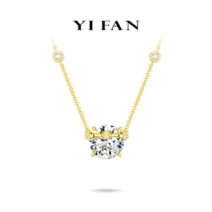 Ethereal Sparkle Collection: Glamorous "Golden Embrace Sparkle Bamboo Section" exquisite Necklace