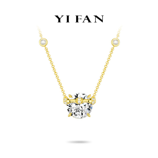 Ethereal Sparkle Collection: Glamorous "Golden Embrace Sparkle Bamboo Section" exquisite Necklace