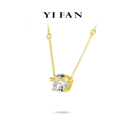 Ethereal Sparkle Collection: Glamorous "Golden Embrace Sparkle Bamboo Section" exquisite Necklace