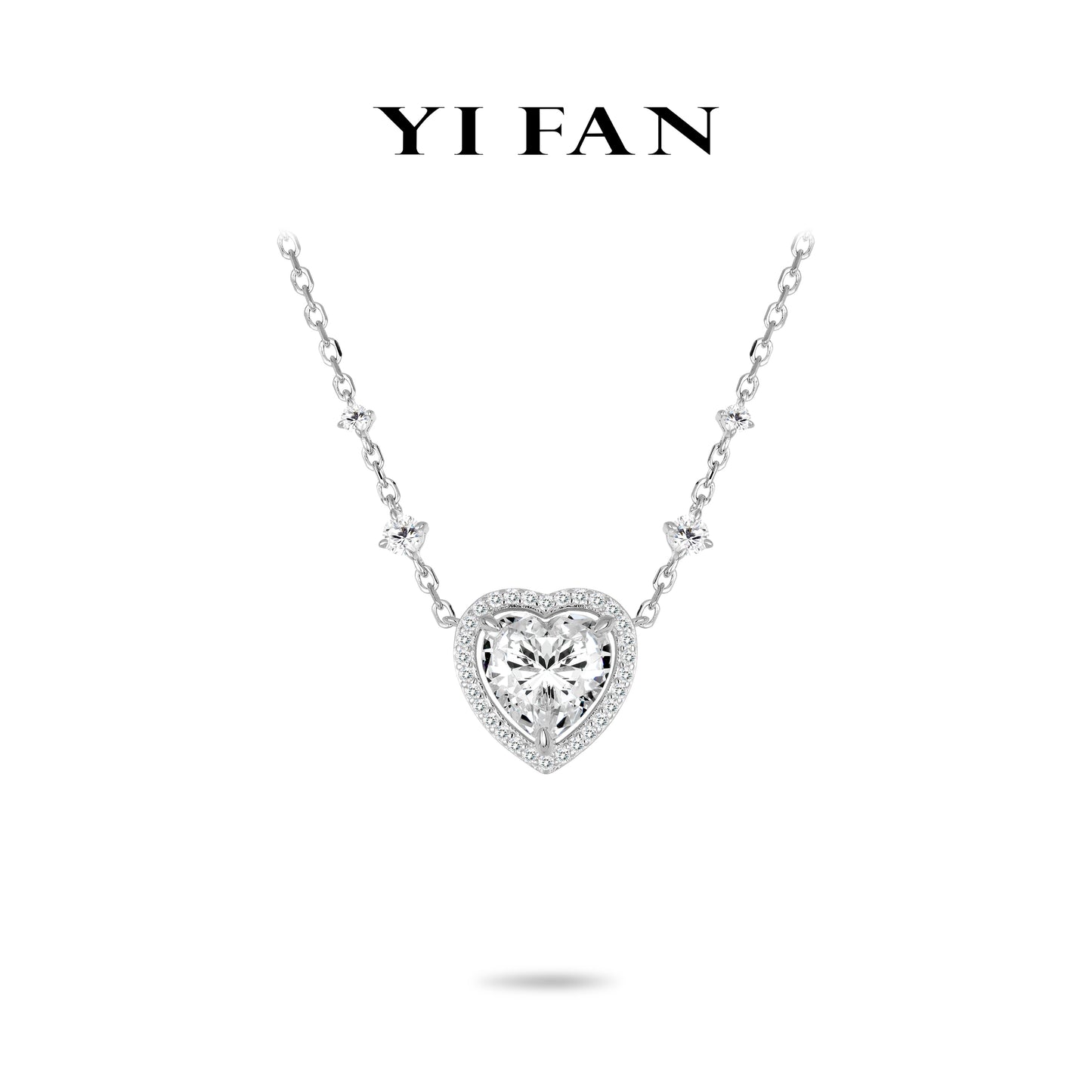 Pure Radiance Collection: Modern "Icy Shining Love Heart" exquisite unique chain Necklace (big carat)
