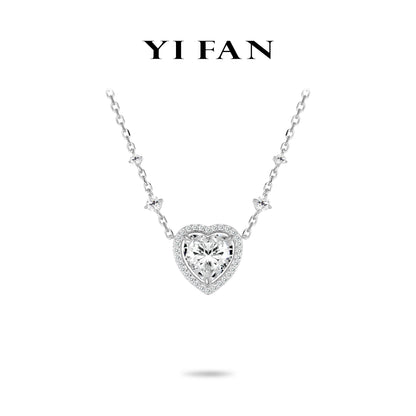 Pure Radiance Collection: Modern "Icy Shining Love Heart" exquisite unique chain Necklace (big carat)