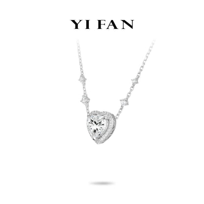 Pure Radiance Collection: Modern "Icy Shining Love Heart" exquisite unique chain Necklace (big carat)