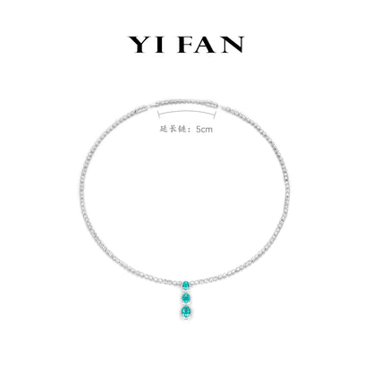 Paraíba Color collection: Luxury Multi-purpose "Stellar Aqua Cascade" unique Tennis Necklace