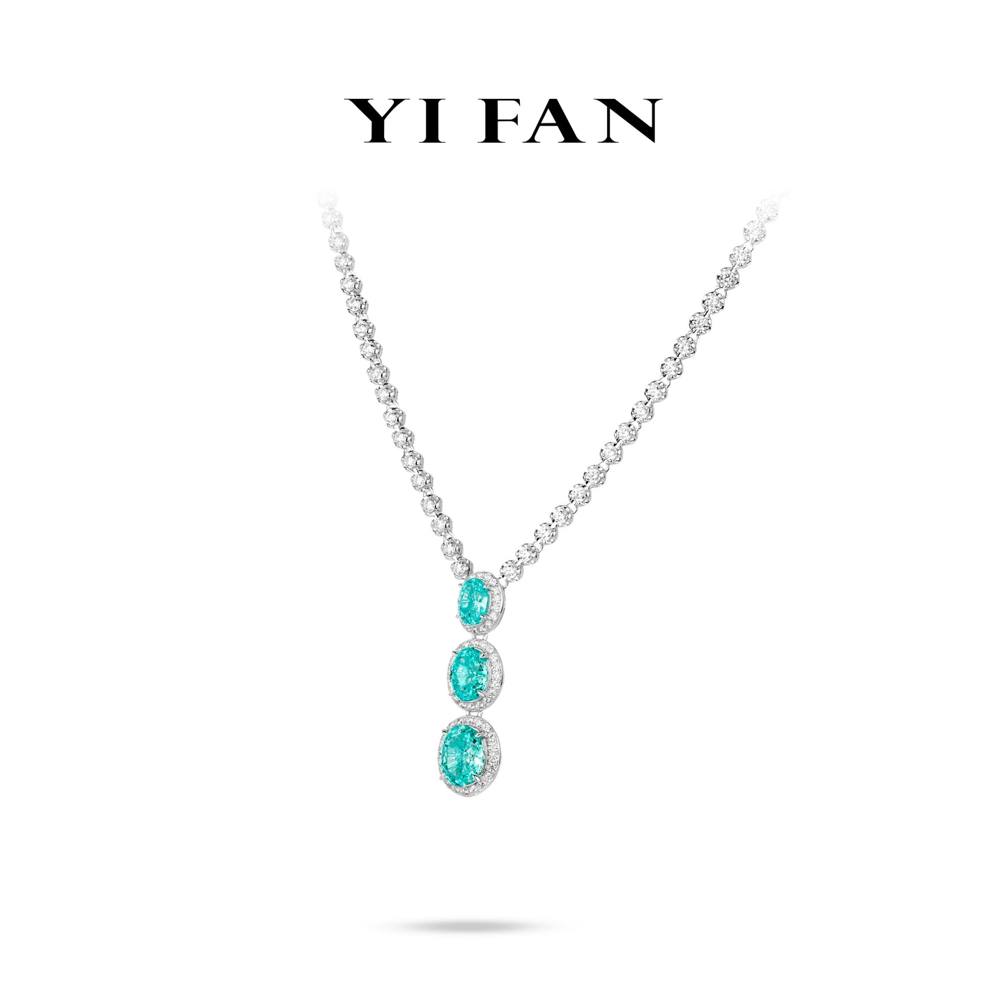 Paraíba Color collection: Luxury Multi-purpose "Stellar Aqua Cascade" unique Tennis Necklace