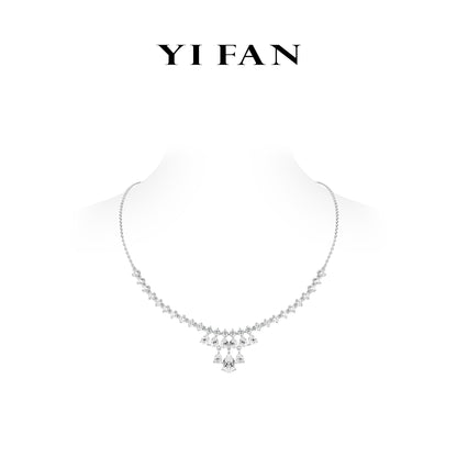 Ethereal Sparkle Collection: Modern "Icy Waterfall Droplets " exquisite unique Chain Necklace