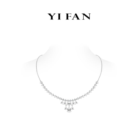 Ethereal Sparkle Collection: Modern "Icy Waterfall Droplets " exquisite unique Chain Necklace