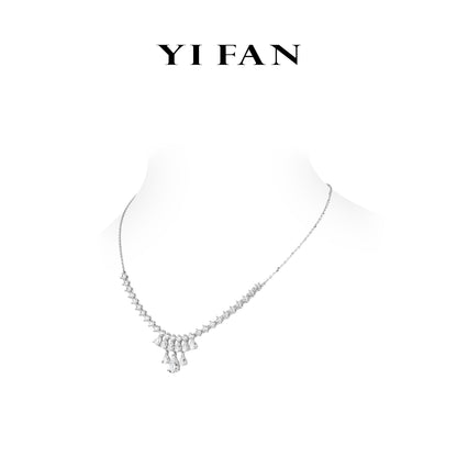 Ethereal Sparkle Collection: Modern "Icy Waterfall Droplets " exquisite unique Chain Necklace