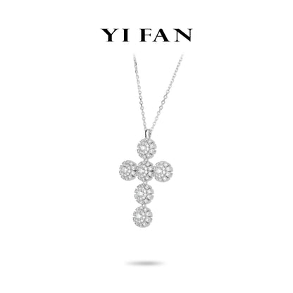 Bloom & Gleam Collection: Modern "Celestial Bloom Ensemble Cross" exquisite Pendant/Necklace (Unisex)