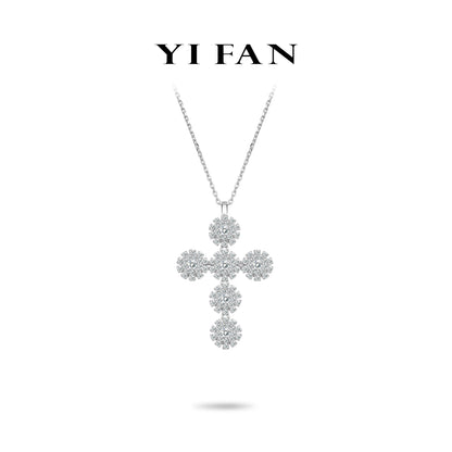 Bloom & Gleam Collection: Modern "Celestial Bloom Ensemble Cross" exquisite Pendant/Necklace (Unisex)
