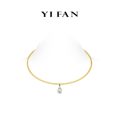 Gilded Luminance Collection: Modern "Sunset Teardrop" exquisite Flex Choker