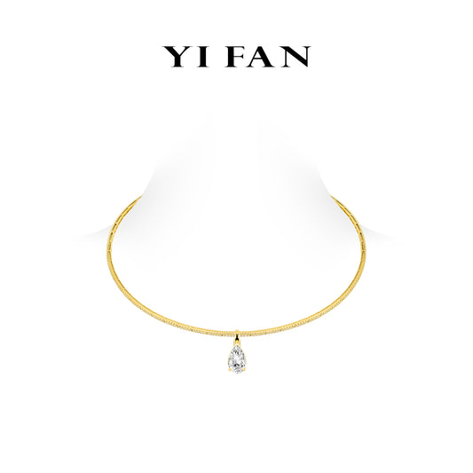 Gilded Luminance Collection: Modern "Sunset Teardrop" exquisite Flex Choker