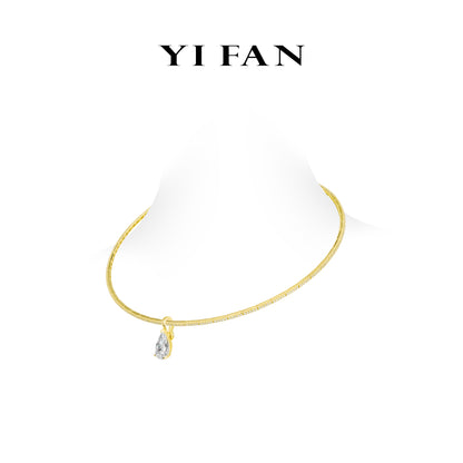 Gilded Luminance Collection: Modern "Sunset Teardrop" exquisite Flex Choker