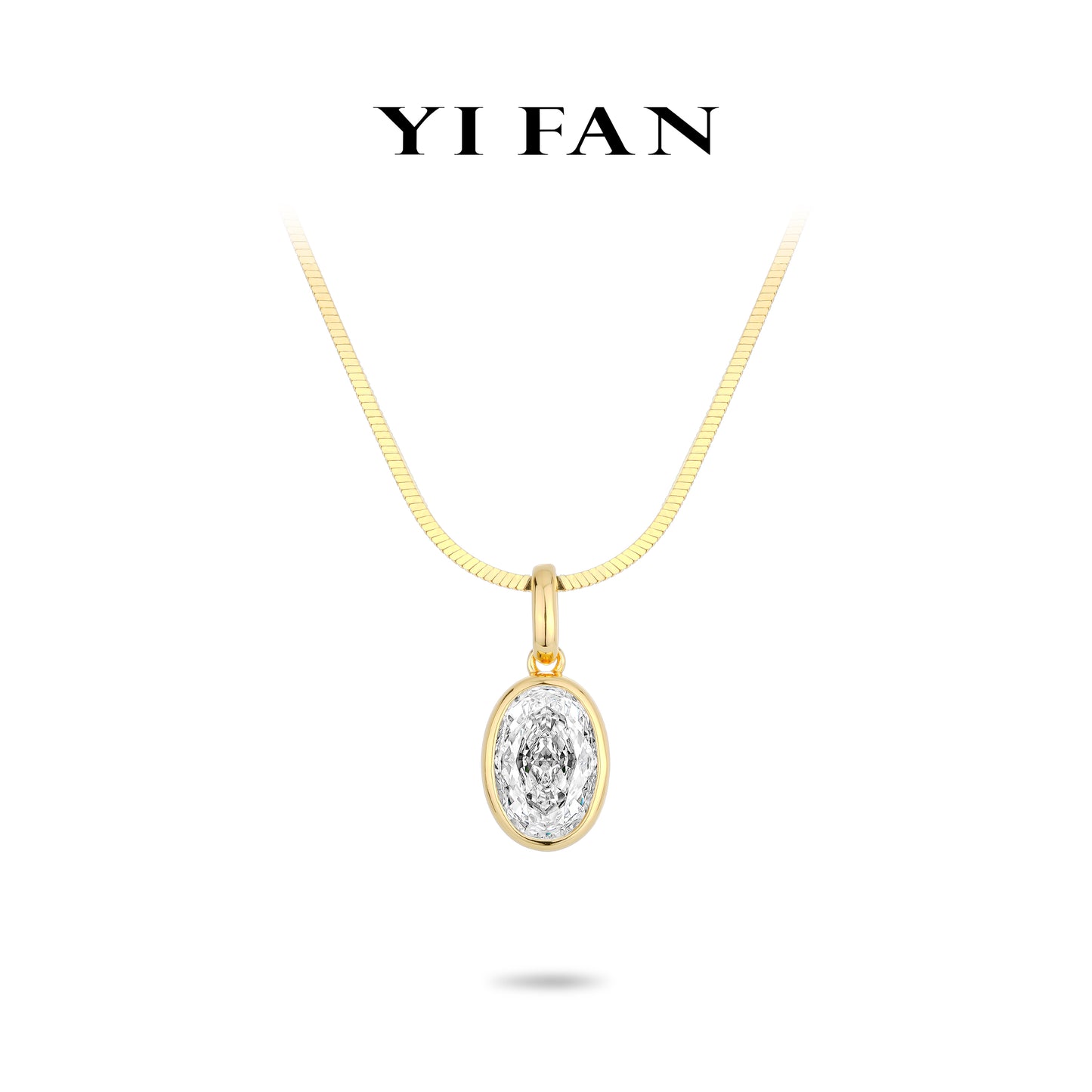 Gilded Radiance Collection: Glamorous "Oval Golden Luster" exquisite Pendant with unique Chain Necklace