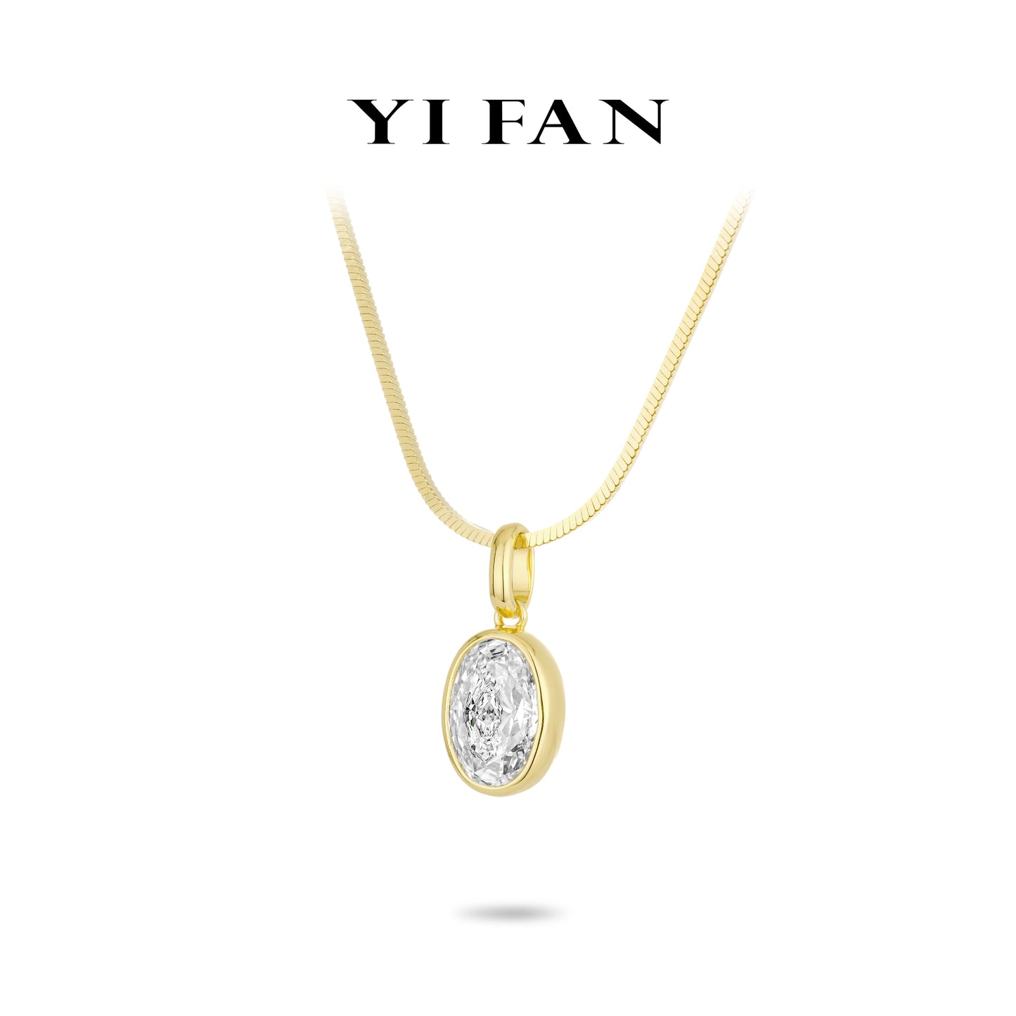 Gilded Radiance Collection: Glamorous "Oval Golden Luster" exquisite Pendant with unique Chain Necklace