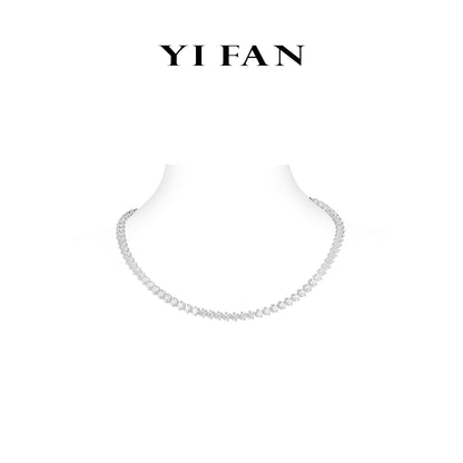 Welfare Exclusive-Wedding collection: Luxury "Icy Pigeon Egg" Tennis Necklace