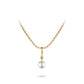 Golden time High Jewelry collection: Modern Handcrafted Golden Beads White Pearl with unique clasp Pendant Necklace (Unisex, multi-fuction)