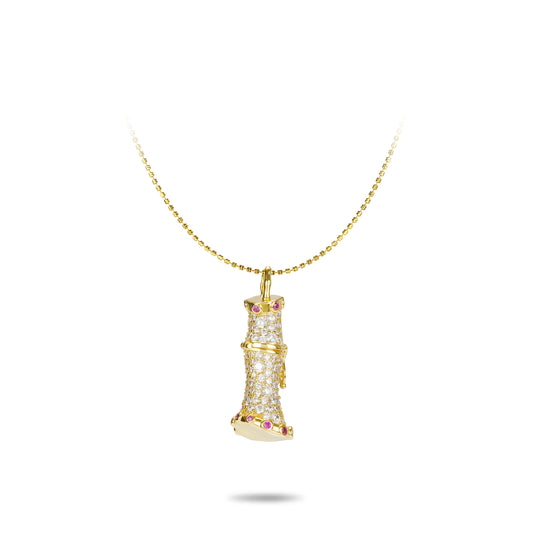 Pre-order High Jewelry collection: Mysterious Golden Bamboo Necklace (Triple Fortune Edition).